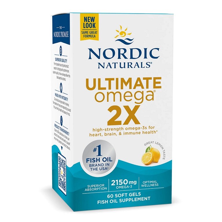 Nordic Naturals, Ultimate Omega 2X، 2150 مجم ليمون (EAN 768990021503) - 60 كبسولة هلامية