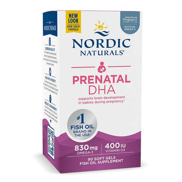 Nordic Naturals, Prenatal DHA, 830mg Omega-3 + 400 IU D3 Unflavored - 90 softgels