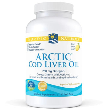Nordic Naturals, Arctic Cod Liver Oil, 750mg Lemon - 180 softgels