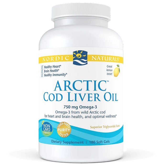 Nordic Naturals, Arctic Cod Liver Oil, 750mg Lemon - 180 softgels