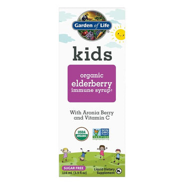 Garden of Life, Kids Organic Elderberry Immune Syrup - 116 ml.