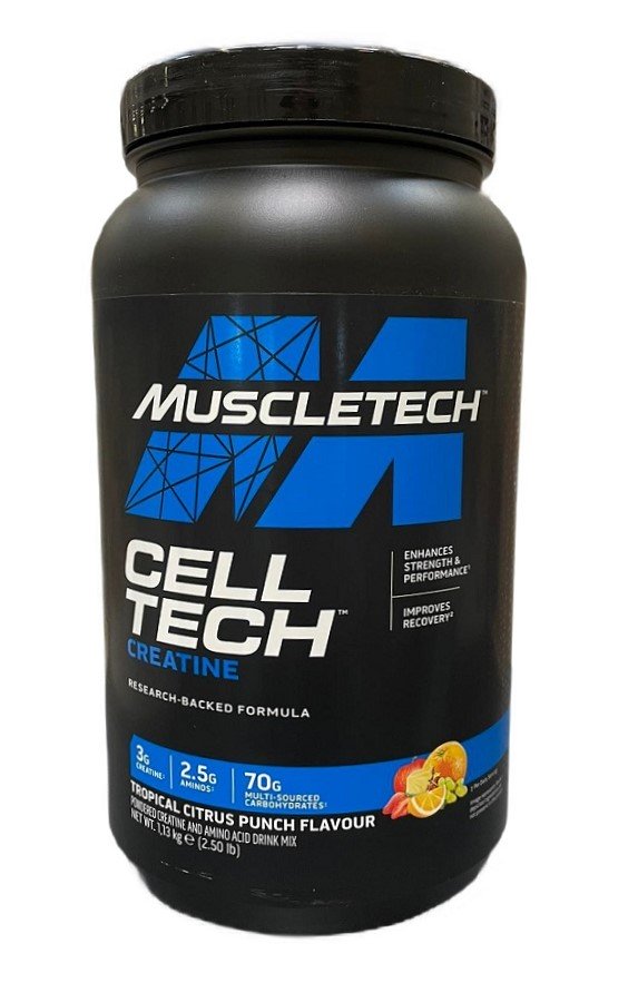 Muscletech, créatine cell-tech, punch aux agrumes tropicaux (nouvelle formule) - 1130g