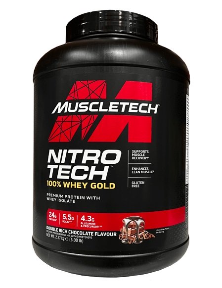 MuscleTech, Nitro-Tech 100% Whey Gold, Double Rich Chocolate (EAN 631656256369) - 2270g