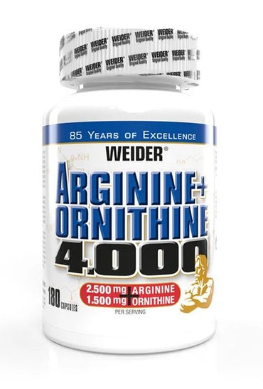 Weider, Arginina + Ornitina 4000 - 180 cápsulas