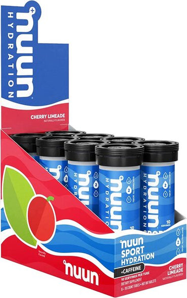 Nuun, Sport Hydration + Caffeine, Cherry Limeade  - 8 x 10 count tubes