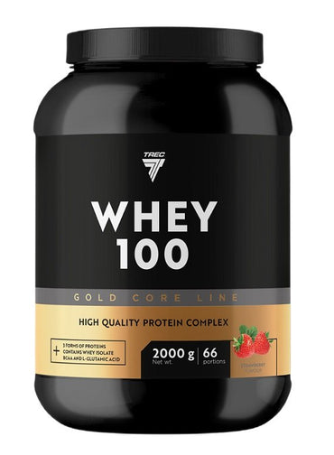 Trec Nutrition Gold Core, Gold Core Whey 100, Erdbeere – 2000 g