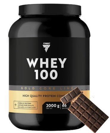 Trec nutrition gold core, gold core whey 100, ciocolata - 2000g
