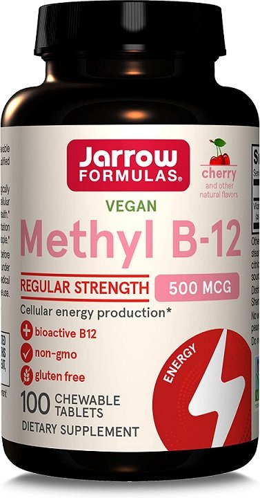 Jarrow Formulas, Methyl B-12, 500mcg (Cherry) - 100 vegan chewable tabs