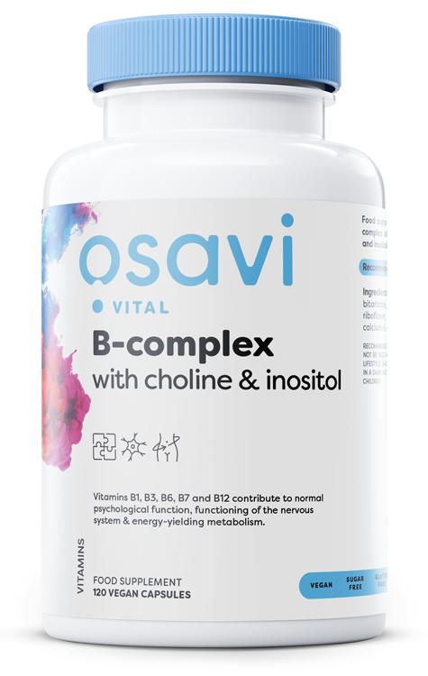 Osavi, B-Complex with Choline & Inositol - 120 vegan caps