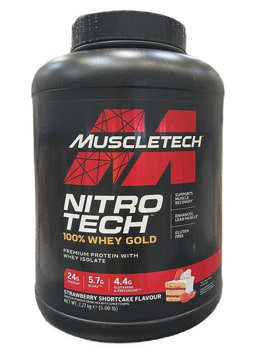 MuscleTech, Nitro-Tech 100% Whey Gold, Strawberry Shortcake - 2270g
