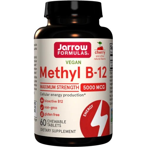 Jarrow Formulas, Methyl B-12, 5000mcg (Cherry) - 60 vegan chewable tabs