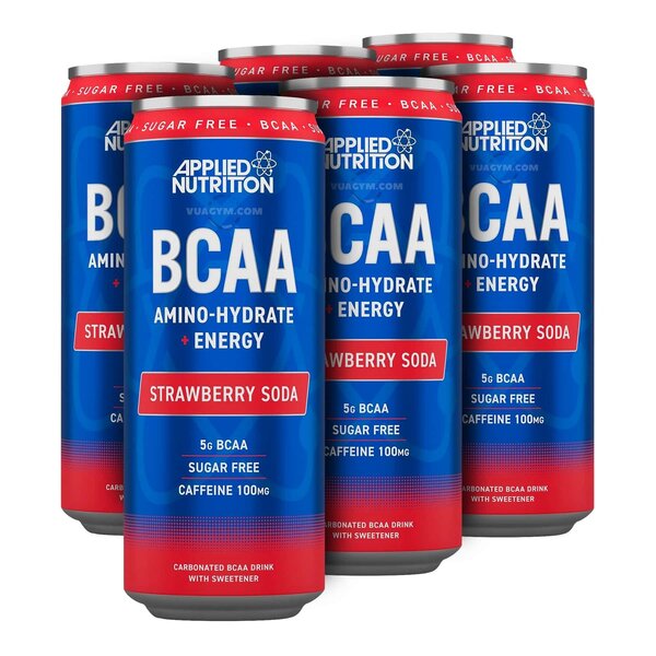 Applied Nutrition, BCAA Amino-Hydrate + Energy Cans, Strawberry Soda - 12 x 330 ml.