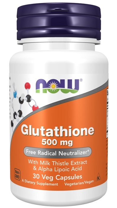 NOW Foods, Glutathione with Milk Thistle Extract & Alpha Lipoic Acid, 500mg - 30 vcaps