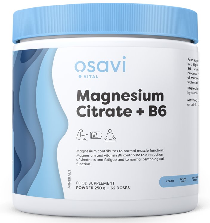 Osavi, Magnesium Citrate + B6 Powder - 250g