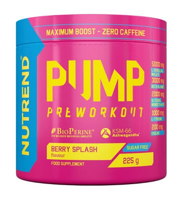Nutrend, Pump Pre-Workout, Berry Splash – 225 g