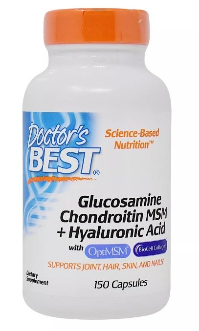 Doctor's Best, Glucosamine Chondroitin MSM + Hyaluronic Acid - 150 caps