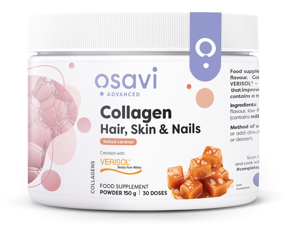 Osavi, kollagenpeptider (hår, hud & naglar), saltad karamell - 150g