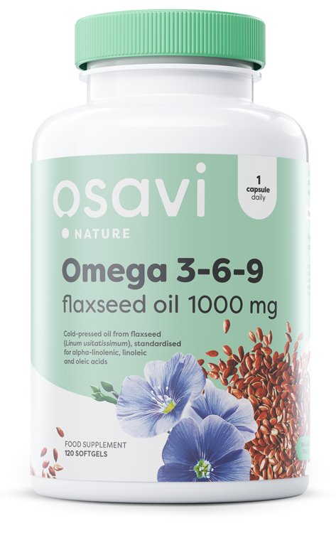 Osavi, Omega 3-6-9 Flaxseed Oil, 1000mg - 120 softgels