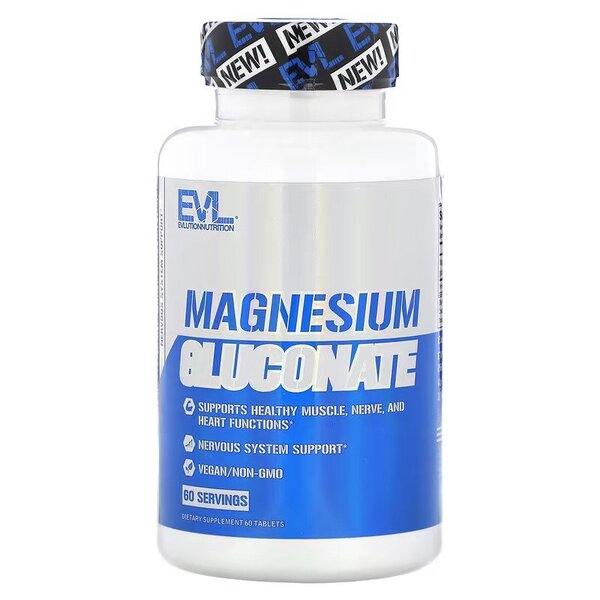 EVLution Nutrition, Magnesium Gluconate - 60 tablets