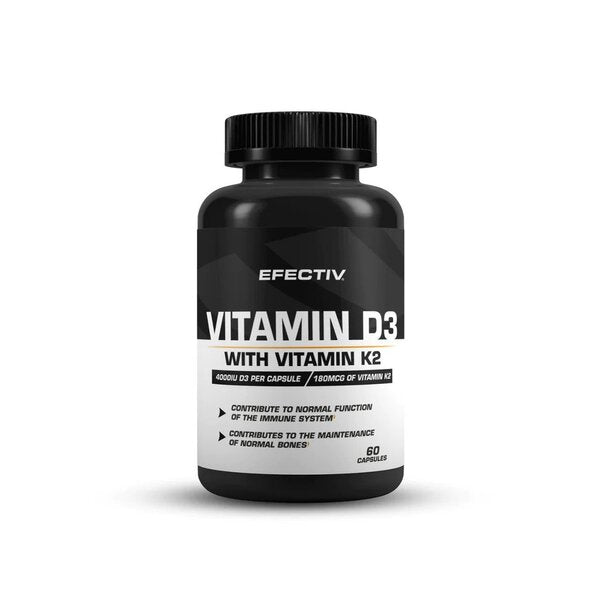 Efectiv Nutrition, Vitamin D3 with Vitamin K2 - 60 caps