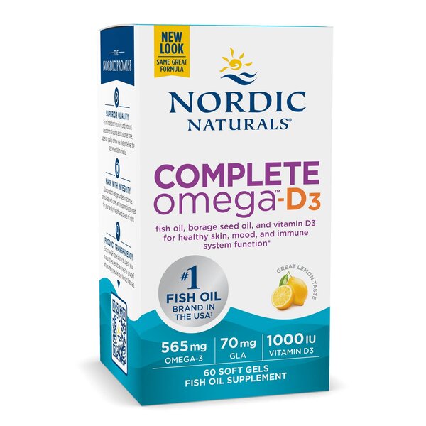 Nordic Naturals, Complete Omega-D3, 565mg Lemon - 120 softgels