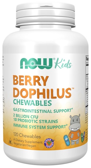 NOW Foods, أقراص بيري دوفيلوس للأطفال للمضغ - 120 قرصًا للمضغ