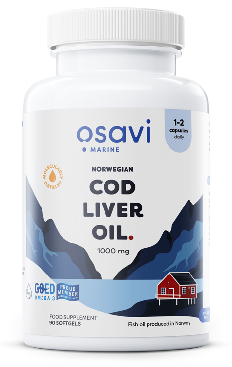 Osavi, Norwegian Cod Liver Oil Softgels, 1000mg (Lemon) - 90 softgels