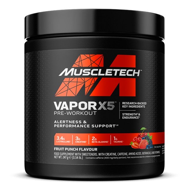 MuscleTech, Vapor X5 Pre-Workout, Fruit Punch - 247g