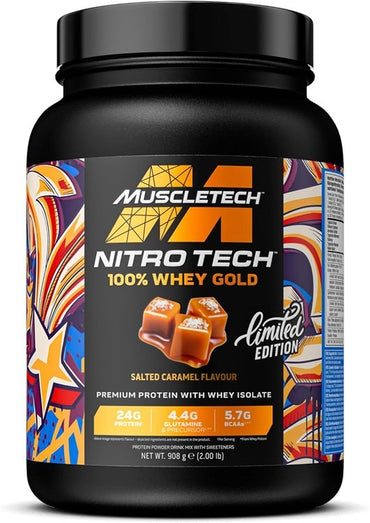 MuscleTech, Nitro-Tech 100% Whey Gold, Salted Caramel - 908g