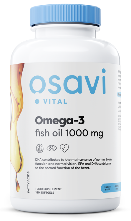 Osavi, Omega-3 Fish Oil Molecularly Distilled, 1000mg - 180 softgels