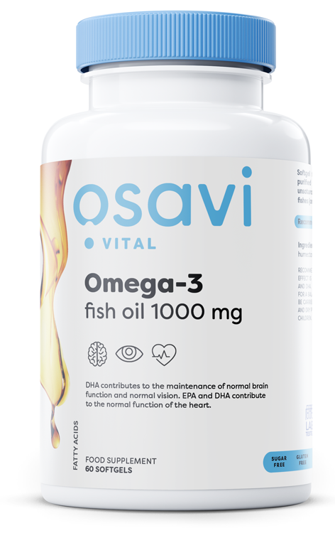Osavi, Omega-3 Fish Oil Molecularly Distilled, 1000mg - 60 softgels