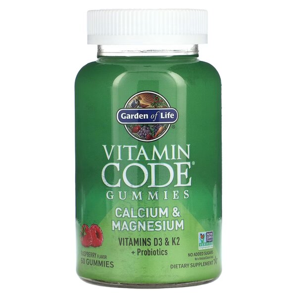 Garden of Life, Vitamin Code Calcium & Magnesium Gummies, Raspberry - 60 gummies