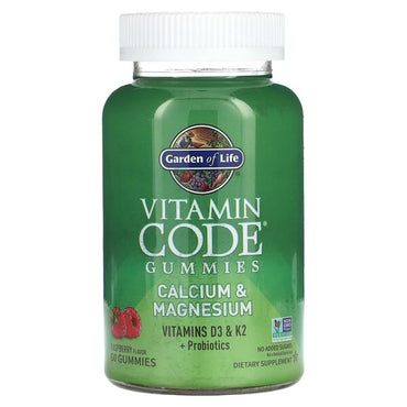 Garden of Life, Vitamin Code Calcium & Magnesium Gummies, Raspberry - 60 gummies