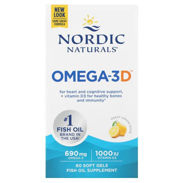 Nordic Naturals, Omega-3D, 690mg Lemon - 60 softgels
