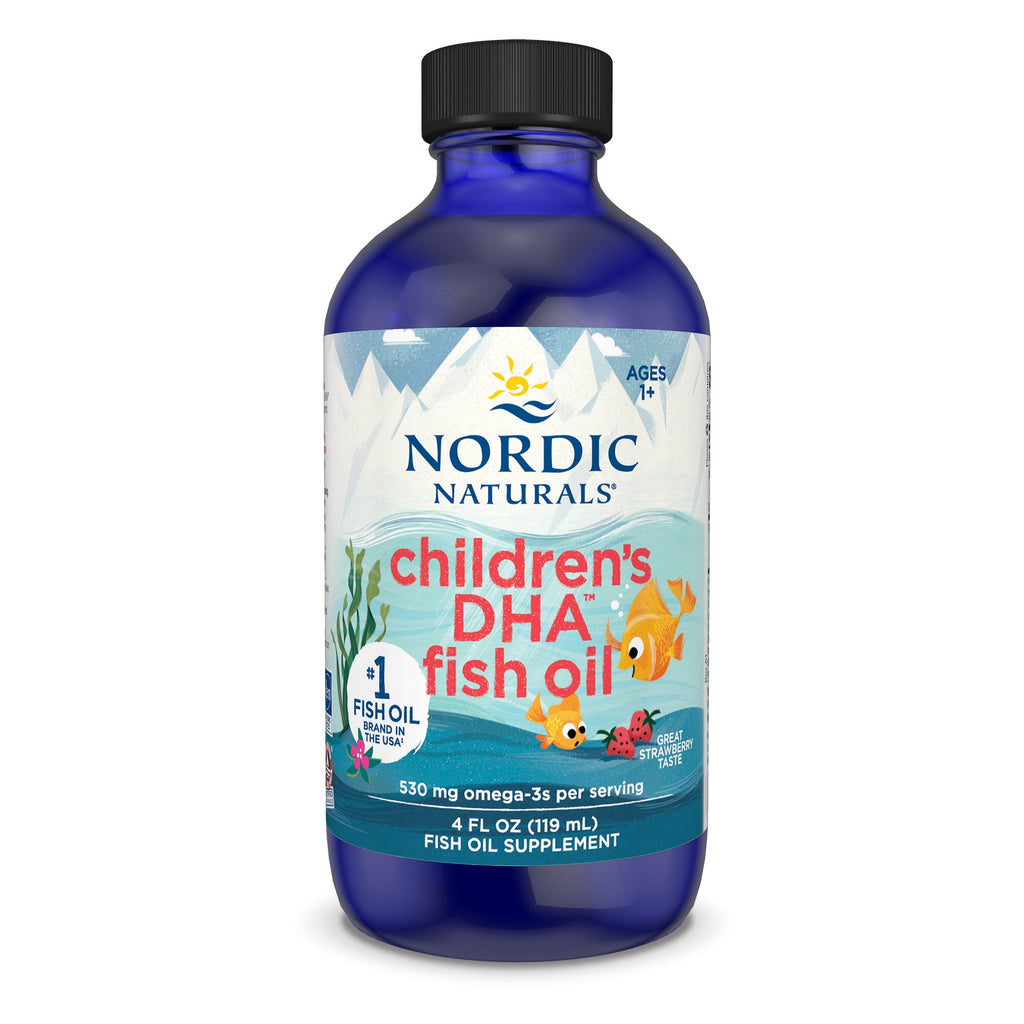 Nordic Naturals, DHA pour enfants, 530 mg Oméga-3 Fraise (EAN 768990891281) - 119 ml.