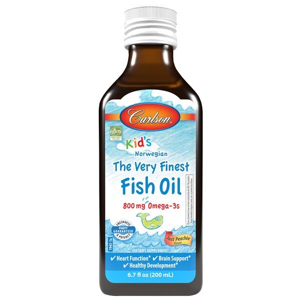 Carlson Labs, Kid's The Very Finest Fish Oil, 800mg Just Peachie - 200 ml.