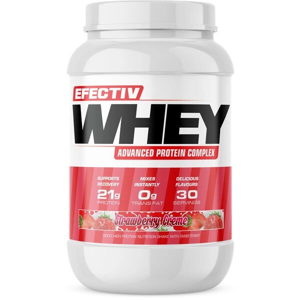 Efectiv Nutrition, Whey Protein, Strawberry Creme - 900g