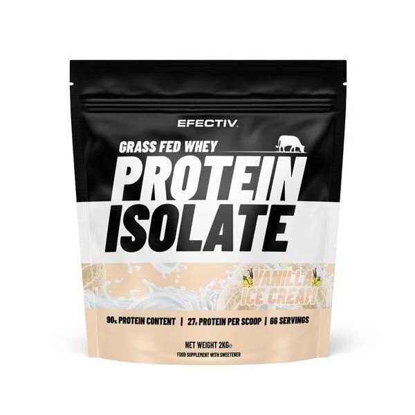 Efectiv Nutrition, Grass Fed Whey Protein Isolate, Vanilla Ice Cream - 2000g
