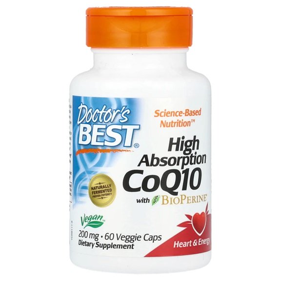 Doctor's Best, High Absorption CoQ10 with BioPerine, 200mg - 60 vcaps