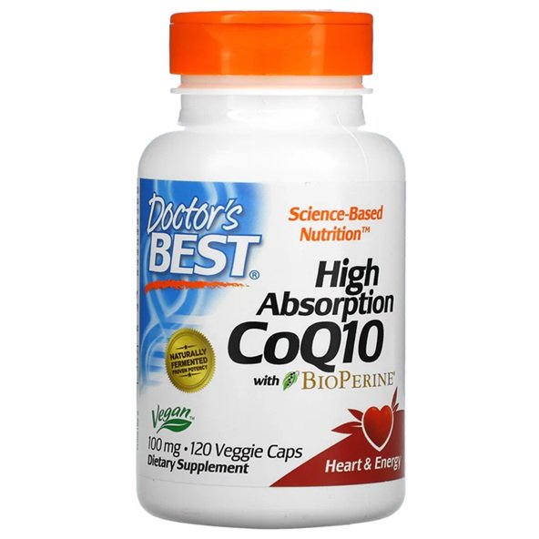 Doctor's Best, High Absorption CoQ10 with BioPerine, 100mg - 120 vcaps