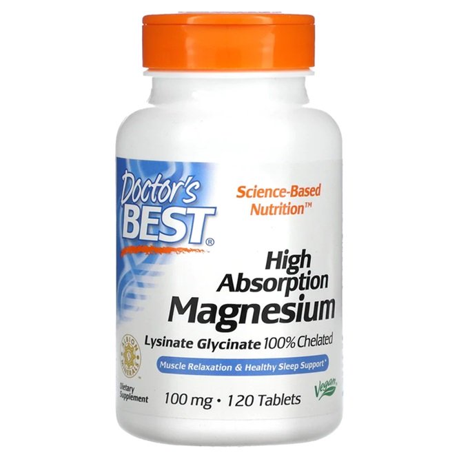 Doctor's Best, High Absorption Magnesium, 100mg - 120 tablets