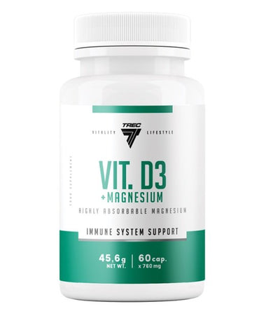 Trec nutrition, 비타민 d3 + 마그네슘 - 60정