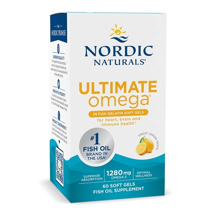 Nordic Naturals, Ultimate Omega in Fish 젤라틴, 레몬 1280mg - 60 소프트젤