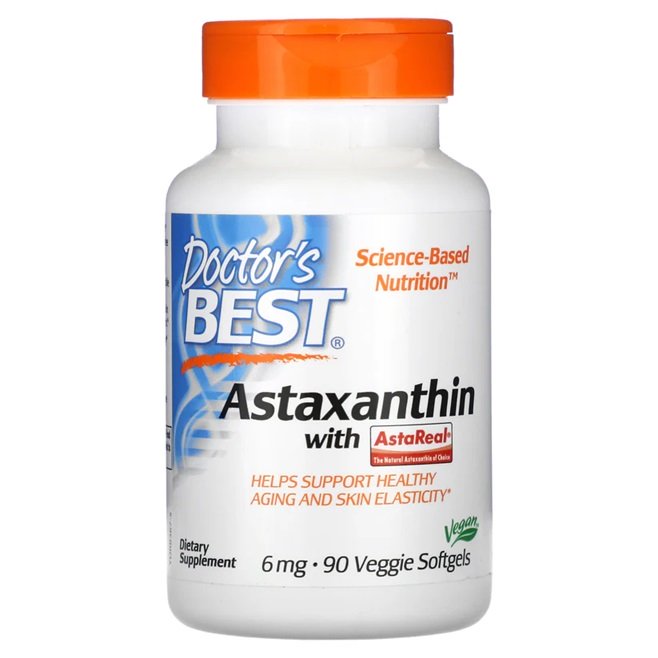 Doctor's Best, Astaxanthin with AstaReal, 6mg - 90 veggie softgels