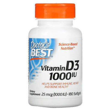 Doctor's Best, Vitamin D3, 1000 IU - 180 softgels