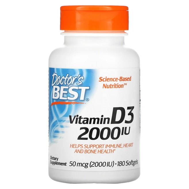 Doctor's Best, Vitamin D3, 2000 IU - 180 softgels