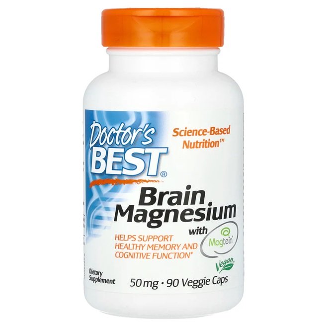 Doctor's Best, Brain Magnesium with Magtein, 50mg - 90 vcaps