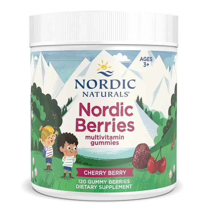 Nordic Naturals, Nordic Berries Multivitamin, Cherry Berry - 120 gummy berries