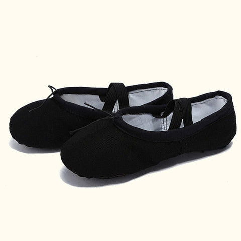 USHINE EU22-45 Cloth/Leather Head Yoga Slippers Teacher Gym Indoor Exercise Canvas Ballet Dance Shoes Children Kids Girls Woman