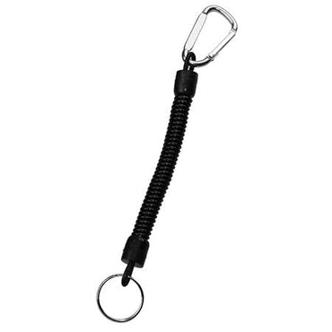 THEKUAI Fishing Lanyard Spring Rope Fishing Trackle Fishing Tools Fishing Rope with Camping Carabiner Secure Lock 1pcs